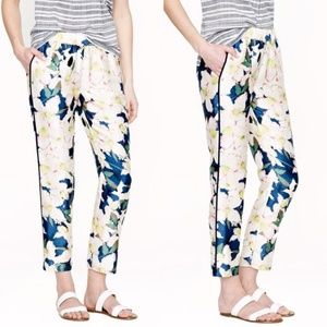 J.Crew Collection Silk Track Pant in Cove Floral